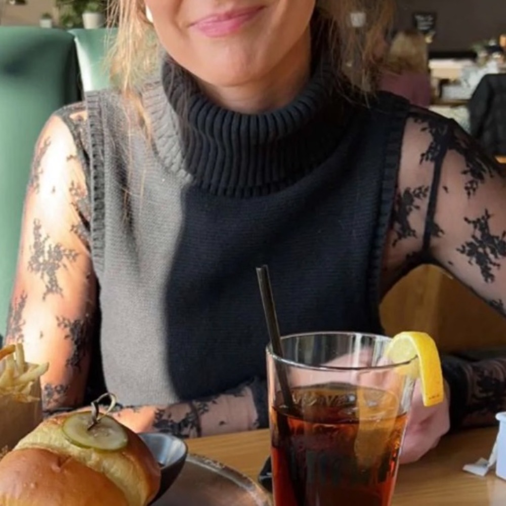 J Crew black Turtleneck sweater tank